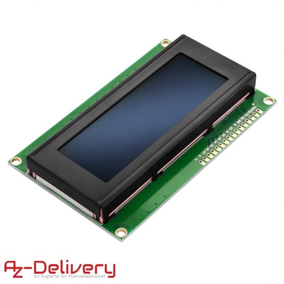 AZDelivery HD44780 2004 4x20 Serial LCD White Character Blue Backlight Display Board 3.3V 5V Compatible with Arduino Raspberry Pi Including E-book!