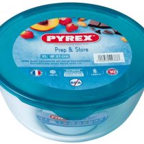 Pyrex 180P000 - 2 Liter Bowl With Lid from Borosilicate Glass Stain Resistant Assorted