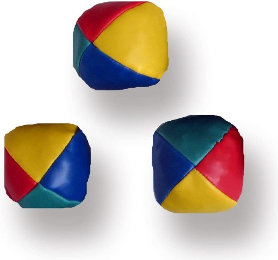 Set of 3 Circus Clown Coloured Juggling Balls Learn to Juggle Toy Game