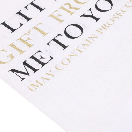 BCBGMAXAZRIA POP, FIZZ, CLINK Canvas Prosecco Wine Bottle Gift Bag with Slogan (A Little Gift From Me to You (may contain prosecco)) - Image 2