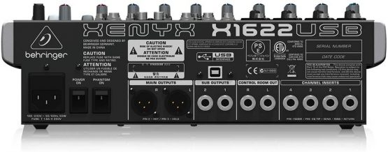 Behringer X1622USB Premium 16-Input 2/2-Bus Mixer with XENYX Mic Preamps and Compressors, British EQ, 24-Bit Multi-FX Processor and USB/Audio Interface - Image 4