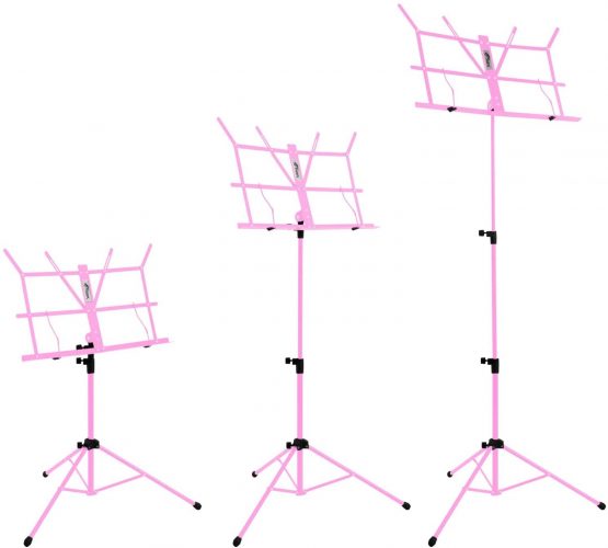 Tiger Easy Folding Sheet Music Stand with Bag - Portable Folding Music Stand in Pink - Image 3