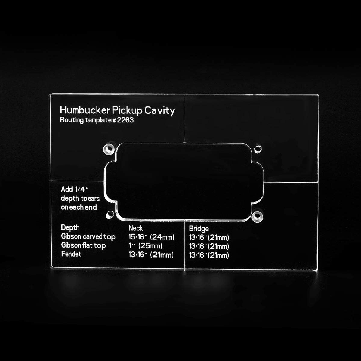 Musiclily Pro CNC Accurate Acrylic Humbucker Pickup Routing Template for Electric Guitar Body, For Body - Image 2