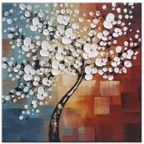 Wieco Art Morning Glory 100% Hand-painted Modern Abstract Artwork Oil Paintings on Canvas Floral Wall Art for Home Decorations Wall Decor UK-FL1089-6060