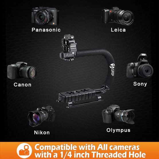 Zeadio Video Action Handheld Stabilizer with Smartphone Video Rig for all Camera Action camera Camcorder and Smartphones - Image 4