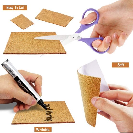 30 Pack SelfAdhesive Cork Squares 4” x 4” Cork Tiles Cok Bcking Sheets Cork Coasters Square for