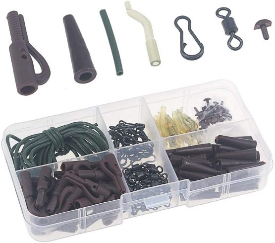Paor Fishing Tackle Kit, Quick Change Swivels/Anti Tangle Sleeves/Lead Clips/Carp Fishing Rigs Helicopter Beads and Sleeves