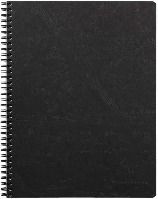 Clairefontaine Age Bag Wirebound Notebook, A4+, Lined, 80 Sheets - Black