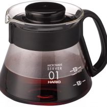 Hario CD-V60-01 CD Microwave-360 ml Cafetière Range Server V60-01 Microwave-360ml, Glass, Black