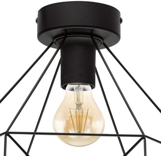 EGLO TARBES ceiling lamp, 1-flame vintage/retro ceiling light, Material: Steel, Colour: Black, Socket: E27 - Image 4