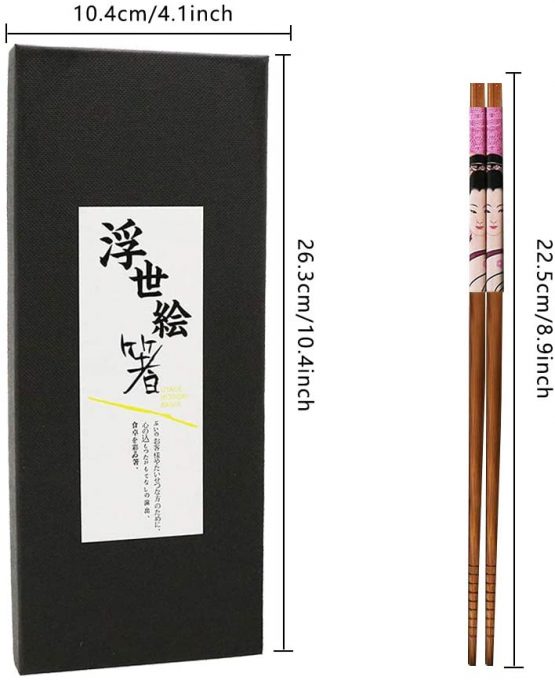 10 Pairs Natural Wood Chopsticks, Chopsticks Reusable Set Japanese Chopsticks Set Chinese Chopsticks Gift Set Ramen Chopsticks Washable Chinese Tableware Set with Box for Sushi Rice Noodles - Image 2