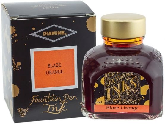Diamine 80ml Blaze Orange fountain pen ink bottle