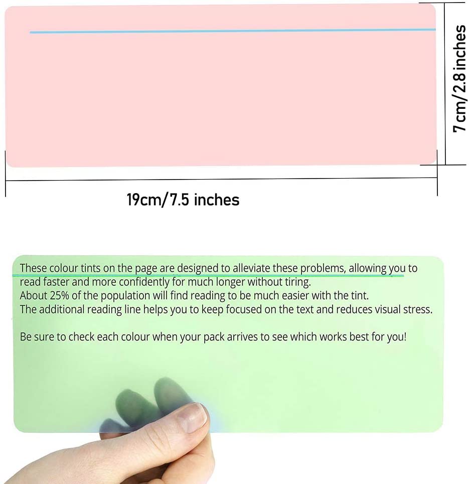 8 PCS Dyslexia Overlay Ruler, Visual Aids Original Plain Window Reading ...