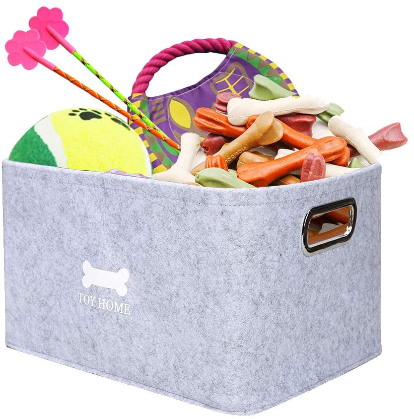 Dog Toys Storage Bins, Pet Toy and Accessory Storage Basket, Foldable