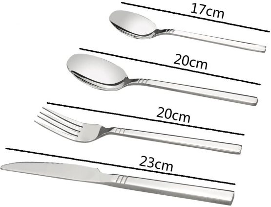 Fosly 16 Piece Cutlery Set of 4, Table Dinner Cutlery Set Stainless Steel - Image 3