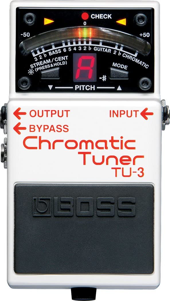 BOSS TU-3 Chromatic Stompbox Tuner pedal, White, (TU-3)