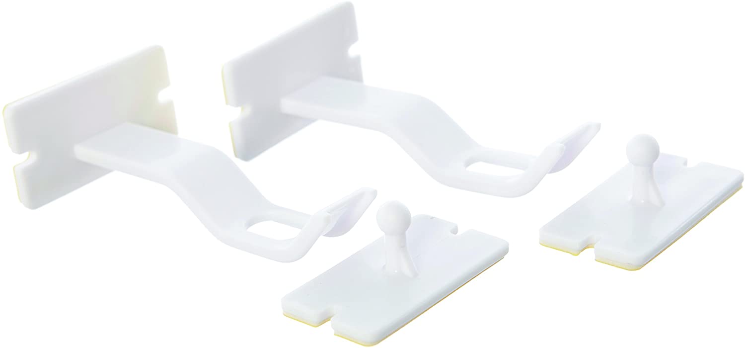 Dreambaby Dual Action Adhesive Double Locks (Pack of 2, White), 2 Pack