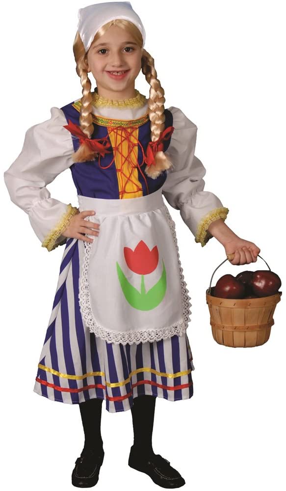 Dress up America 440T4 Little Deluxe Dutch Girl Costume, 34 Years