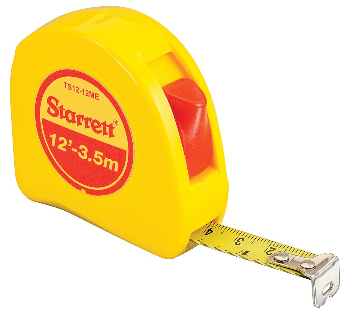 Starrett KTS12-12ME-N 3.5m/ 12ft Metric and Imperial Reading Pocket Tape, gelb