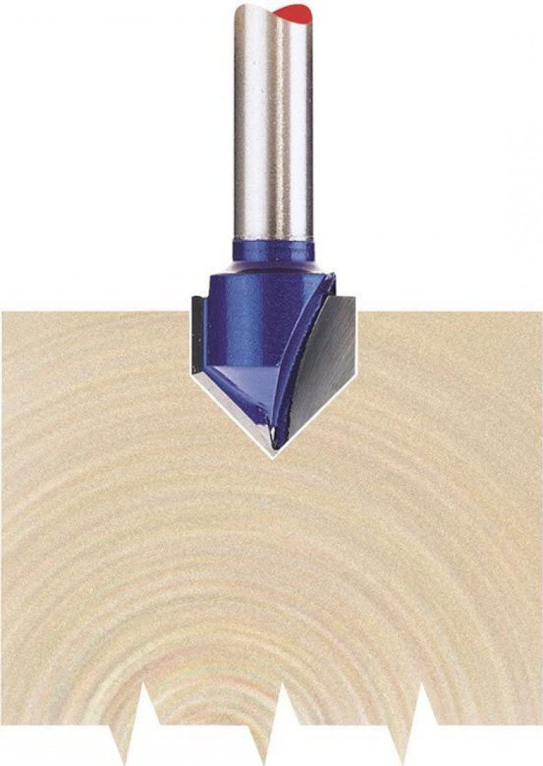 Draper 75336 1/4-inch Groove 12.7mm x 90 Degree Tungsten Carbide Tip Router Bit, 12.7 Mm X 90 Degree, 12.7 mm x 90 Degree