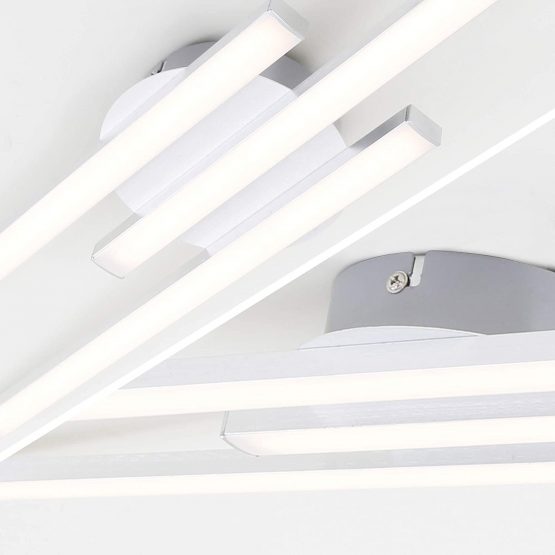 Briloner Leuchten 3187-039 - LED Ceiling Light, 3-Bulb Ceiling Lamp, 6 Watt, 480 Lumen, 3000 Kelvin, Aluminium Colour, 565x120x43mm (Lxwxh) - Image 3