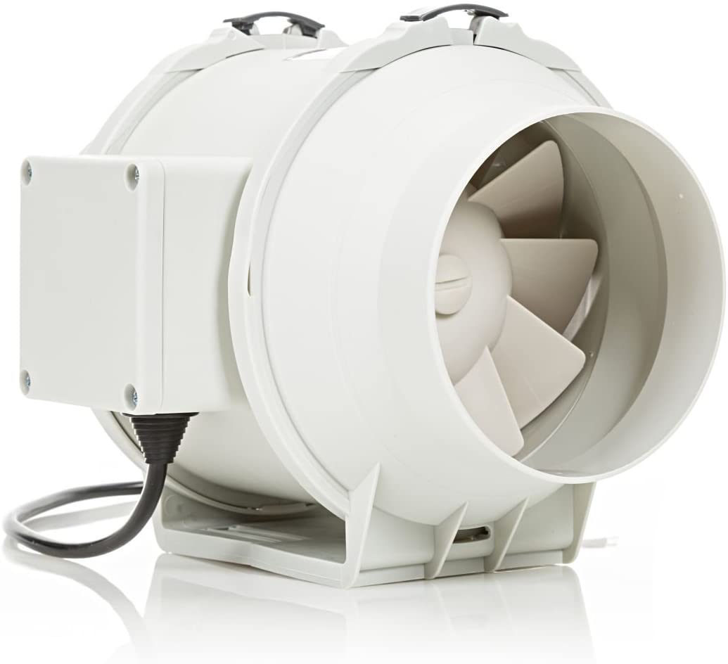 STERR Inline Extractor Fan DFA125 Duct Fan 125 mm / 5'' - Industrial Fan Low Energy Consumption, White