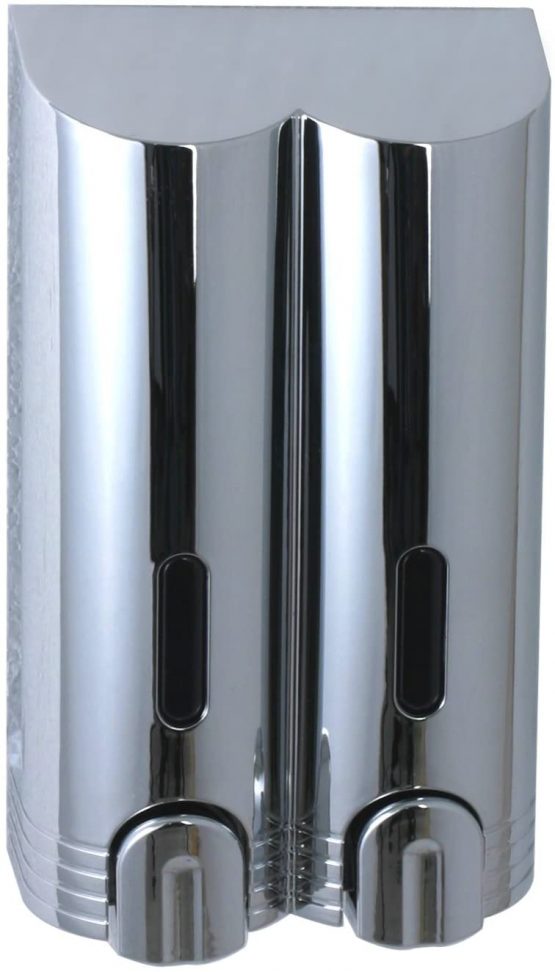 Chrome Finish Double Soap Shampoo Dispenser 25x15x7.5cm