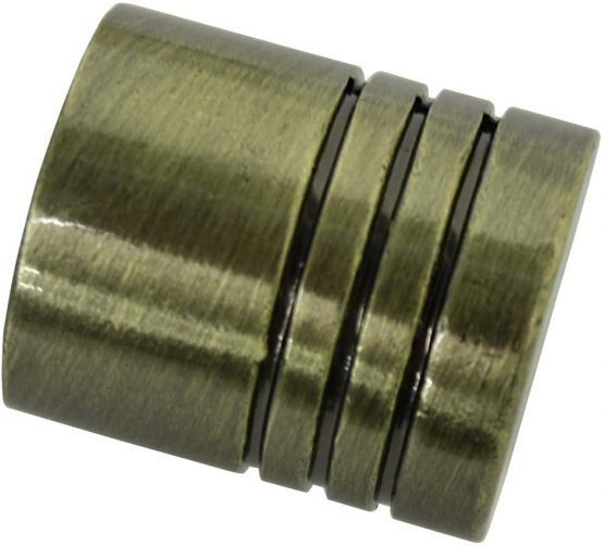 Gardinia Cylinder 2 x End Piece Curtain Technique Diameter 16 mm, Brass Antique, Ø