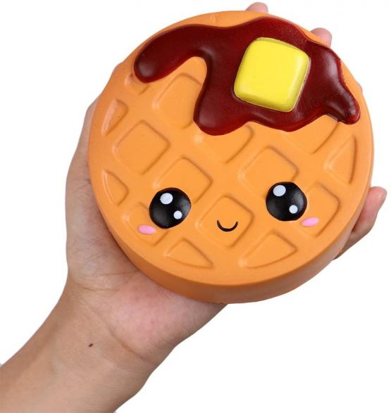 Anboor 4 Pcs Squishies Smore Waffle Cake Pizza Coffee Cup Kawaii Scented Soft Slow Rising Squeeze Stress Relief Kids Toy Xmas Gift - Image 3