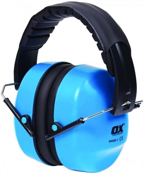 OX Tools OX-S248930 Folding Collapsible Ear Defenders, Blue