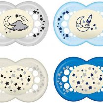 MAM Night Soothers Silicon 16+, pack of 4, glow in the dark