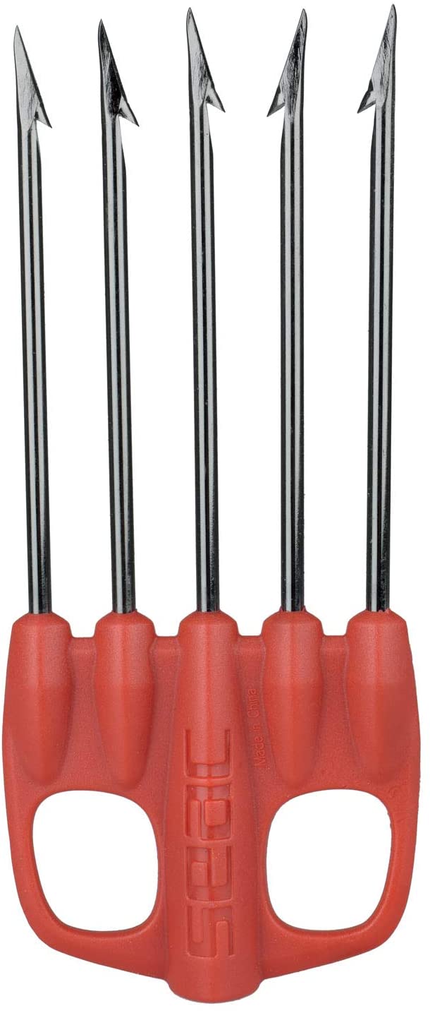 SEAC Unisex Killer Special Harpoon with 5 Burnish Special Prongs and Dual Central Barbs, Red, One Size UK