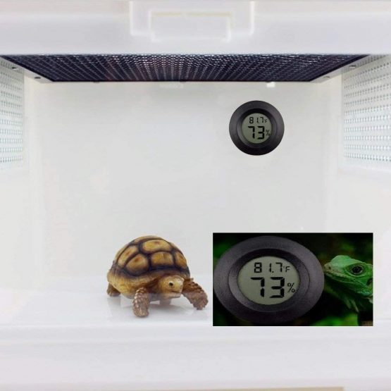 Eidyer Reptile Thermometer, Digital Hygrometer Thermometer for Incubators Indoor Reptile Breeding Box Weather Station Greenhouse Basement Gauge Terrarium Hygrometer Lizard Spider Tortoise Tank Round - Image 4