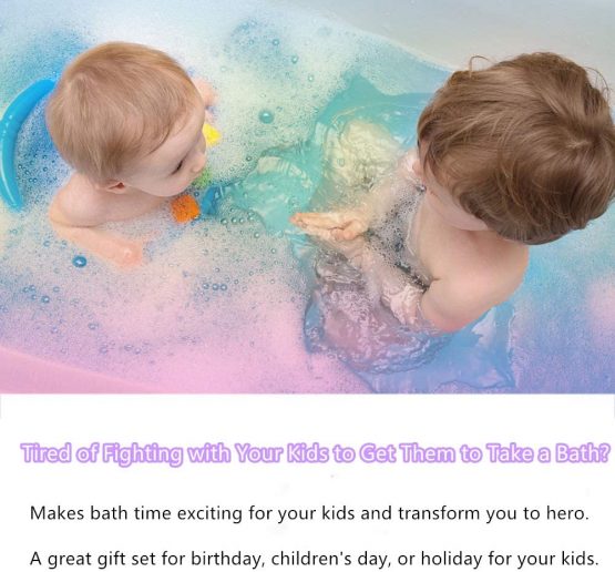 Rainbow Bath Bombs for Kids, Adults, 3 Pack, Bath Bombs Gift Set (Pink Cloud, White Unicorn, Blue Ball) - Image 3