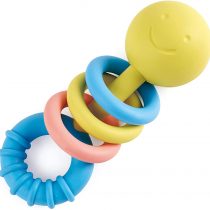 Hape E0024 Baby Rattling Rings Teether - Made From Rice