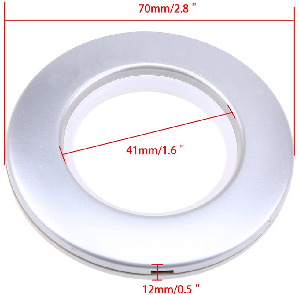 WCIC 32PCS Curtain Grommet Kit 40mm Plastic Eyelet Rings DIY Nanoscale Silencing Roman Rings for Window Shower Curtain Rod Matte Silver - Image 4