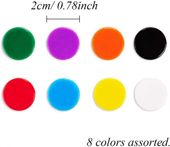 FINGOOO 160 pieces Colored Counter Bingo Chips Leaning Resource Plastic Markers for Kids Math Counting Education - Image 3