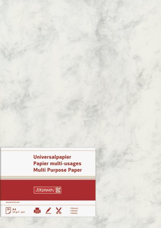 Brunnen Multifunktions-Universalpapier, A4, 120 g/qm, grau/marmoriert