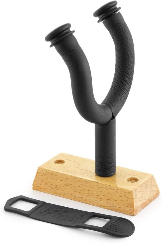 Tiger GST49-BK Wooden Guitar Wall Mount for Acoustic, Electric, Bass and Classical Guitars - Image 4