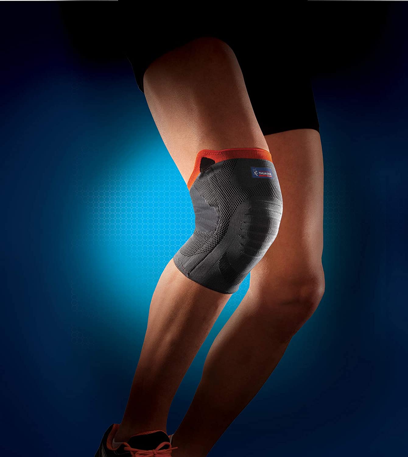 THUASNE, Reinforced Knee Support Knitted Sport Knee Sleeve, Knee Support & Comfort, Elastic Fabric, Soft Lateral Ribs - Image 3