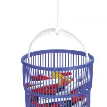 WENKO Basket Set-with 30 pegs, Polypropylene, Blue, 19 x 19 x 9 cm