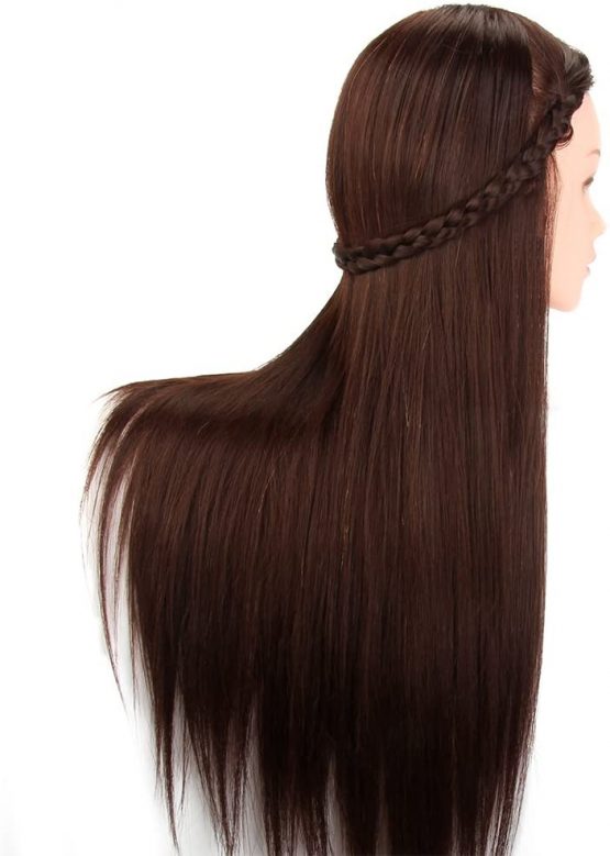 Hairdressing Head Neverland 50% Real Hair Training Head 22 Inch Cosmetology Mannequin Styling Dolls Head for Hairdressers Practice Braiding/Styling/Cutting/Curling with Clamp and Braid Set - Image 4