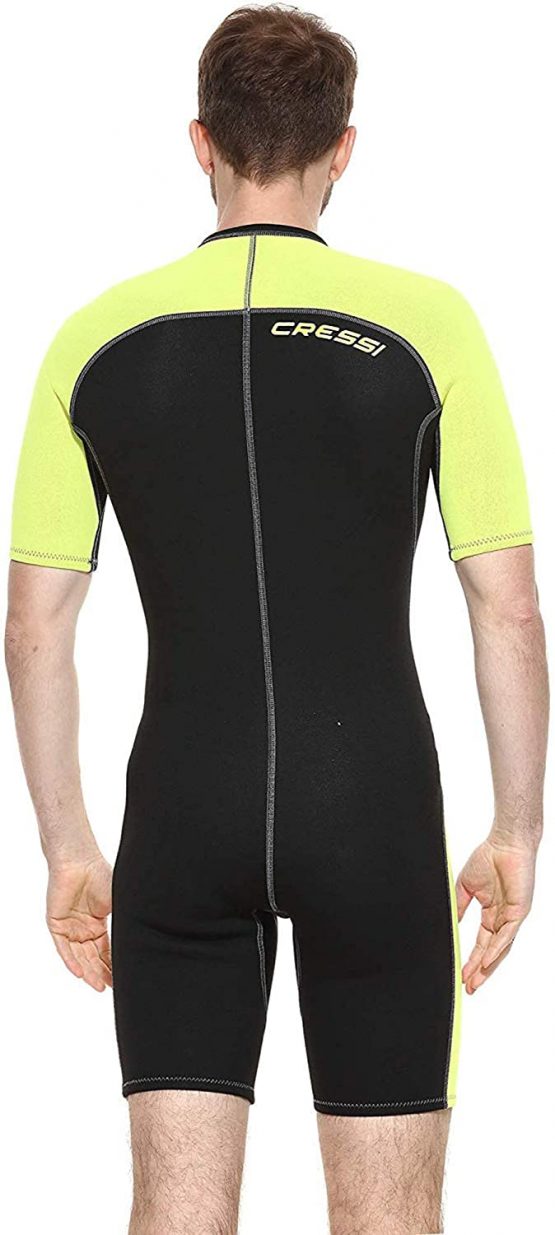 Cressi Men's Lido Premium Neoprene Wetsuit Shorty, Black/Yellow, XXXL/7 - Image 3