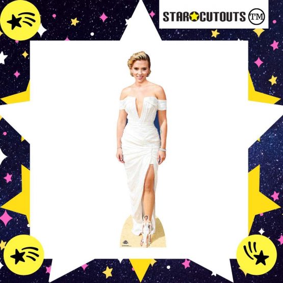 STAR CUTOUTS CS778 Scarlett Johansson Lifesize Cardboard White Dress Height 166cm Includes Free Table Top Cutout, Multicolour - Image 2