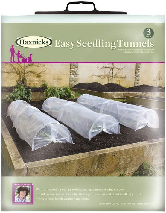 Haxnicks Pack of 3 Easy Seedling Poly Tunnels, 80 cm x 18 cm x 12 cm, ETUN140101
