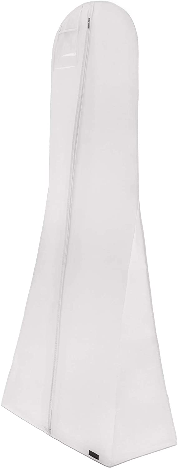 Hangerworld 72 Inch White Extra Wide Breathable Wedding Gown Dress Garment Cover Bag with 14 Inch Gusset, White Us