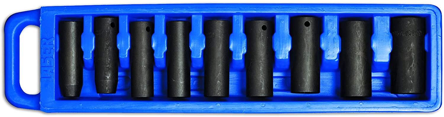 Laser 1749 Deep Impact Socket Set 1/2"D 9pc, Variety pack