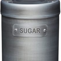 KitchenCraft INDSUGAR Industrial Kitchen Vintage-Style Metal Sugar Container, 1 L (1.75 pts), Grey