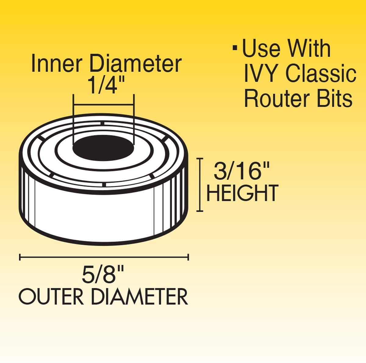 IVY Classic 10966 Chrome Steel Ball Bearings, 5/8" x 1/4" x 3/16" Thickness, 1/Hang Box, OD: 5/8", ID: 1/4", Thickness: 3/16" - Image 3