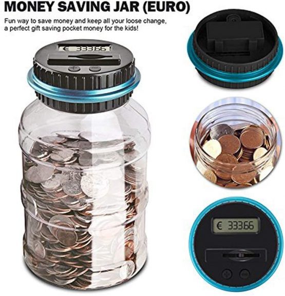 BESTZY Digital Coin Bank Savings Jar Automatic Coin Counter Piggy Bank ...